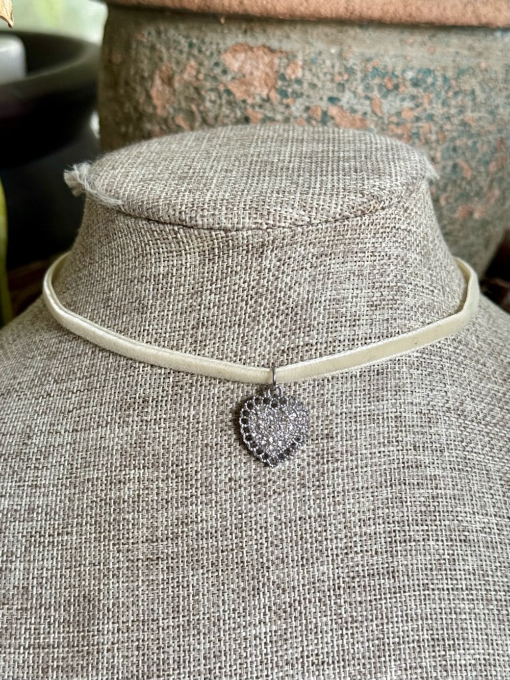 Boho Coquette Heart Pendant Choker